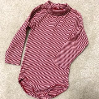 プチバトー(PETIT BATEAU)のPETIT BATEAU ロンパース 長袖肌着 ハイネック　24m 86cm(肌着/下着)