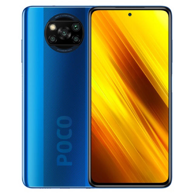 スマートフォン/携帯電話新品未開封　Poco X3 SIMフリー　64GB コバルトブルー