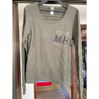 マーガレットハウエル(MARGARET HOWELL)のNew Year SALE MHL ロゴTシャツ長袖　カーキ(シャツ/ブラウス(長袖/七分))