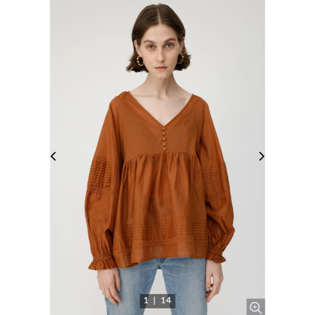 moussy(マウジー)のmoussy VOLUME SLEEVE SMOCK ブラウス レディースのトップス(シャツ/ブラウス(長袖/七分))の商品写真