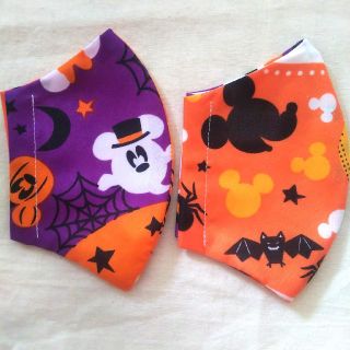 ディズニー(Disney)の2 大人用 ハンドメイド インナーマスク ディズニー ハロウィン ミッキー(その他)