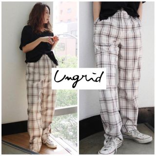 アングリッド(Ungrid)の[新品未使用タグ付✨]Ungrid アングリッド チェック柄 テーパードパンツ(カジュアルパンツ)