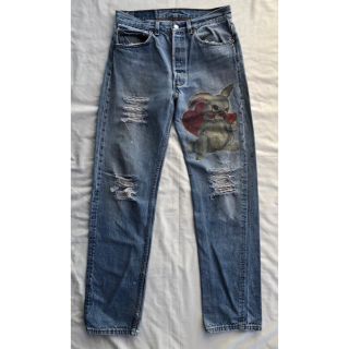 リーバイス(Levi's)のペイントデニム クラッシュデニム リーバイス かわいい ウサギ(デニム/ジーンズ)