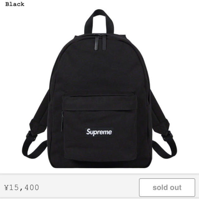 Supreme Canvas Backpack Black 20AWメンズ