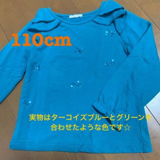 ジーユー(GU)の110cmスパンコール付き女の子用カットソー(Tシャツ/カットソー)