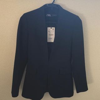 ザラ(ZARA)の【新品タグ付き】ZARA ジャケット/ブラック(ノーカラージャケット)