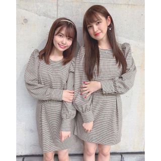 ザラ(ZARA)のHKT48着用 ZARA チェックワンピース(ミニワンピース)