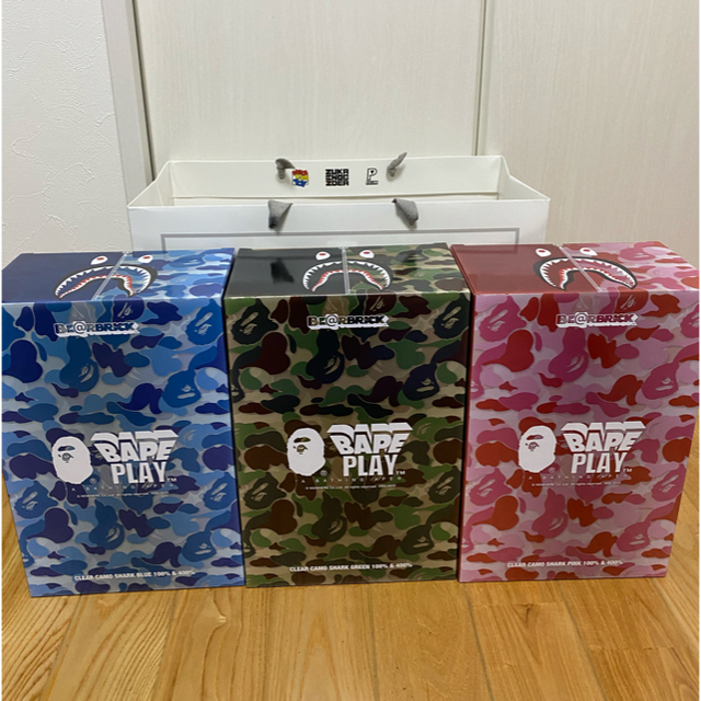 BAPE ABC CAMO SHARK BE@RBRICK 100%&400%