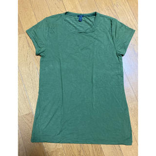 ジェイクルー(J.Crew)のJ.CREW レディース Tシャツ Uネック Sサイズ カーキ(Tシャツ(半袖/袖なし))