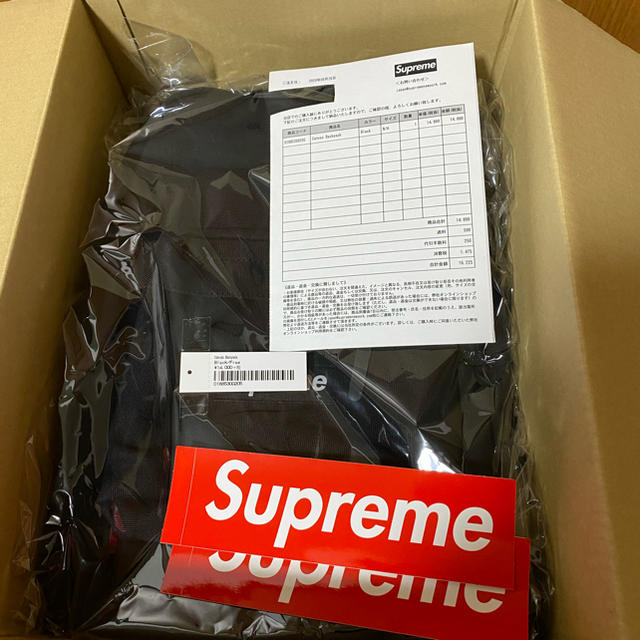 Supreme Canvas Backpack Black Box Logoバッグ