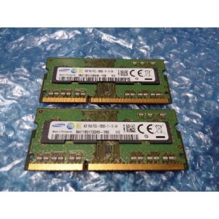 サムスン(SAMSUNG)のノート用DDR3Lメモリ 4GB x 2枚 PC3L-12800S(PCパーツ)