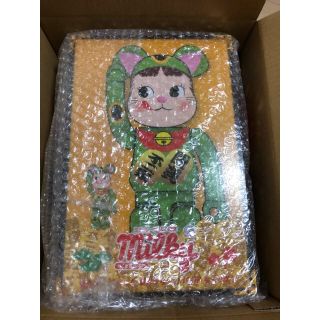 メディコムトイ(MEDICOM TOY)のBE@RBRICK 招き猫 ペコちゃん 蛍光グリーン 100％＆400％(その他)