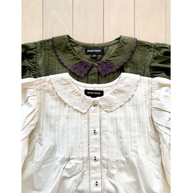 Caramel baby&child  - 新品✦1点のみ bonjour diary 刺繍ブラウス(green/6Y)