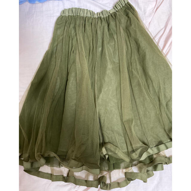 JILLSTUART(ジルスチュアート)のジルスチュアート　チュールスカート　カーキ　フリーサイズ レディースのスカート(ひざ丈スカート)の商品写真