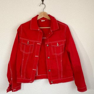 ザラキッズ(ZARA KIDS)のザラ　キッズ　デニムジャケット　レッド(Gジャン/デニムジャケット)