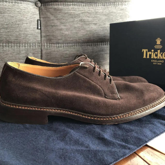 Tricker’s/トリッカーズ UK9.5 スエード ダークブラウン