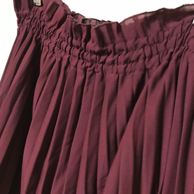 JEANASIS(ジーナシス)のジーナシス　プリーツスカート　濃いめプラム色 サイズF レディースのスカート(ロングスカート)の商品写真