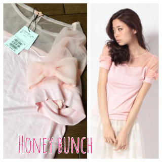 ハニーバンチ(Honey Bunch)のハニーバンチ♡シースルーリボンシャツ(Tシャツ(半袖/袖なし))