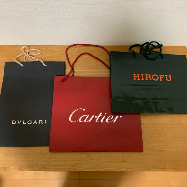 BVLGARI(ブルガリ)のカルティエ　ブルガリ　ヒロフ　ショップ袋　ショッパー　3枚セット レディースのバッグ(ショップ袋)の商品写真
