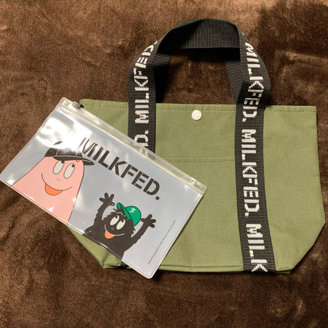 MILKFED.(ミルクフェド)の未使用品 MILKFED.  特製 ロゴ刺繍 トートバッグ & マスクケース レディースのバッグ(トートバッグ)の商品写真
