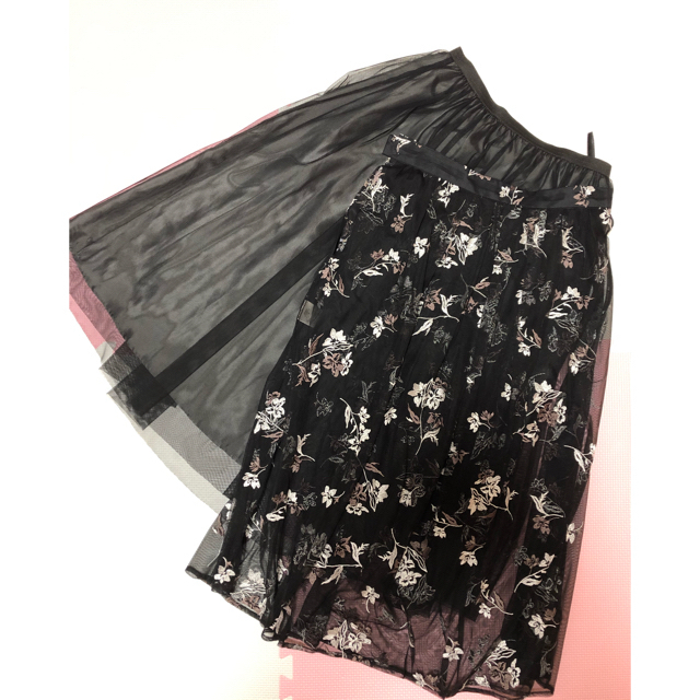 Mystrada(マイストラーダ)のマイストラーダ　フラワー刺繍チュールスカート♡ レディースのスカート(ロングスカート)の商品写真
