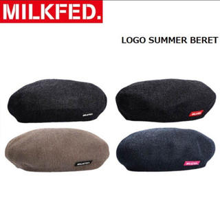 ミルクフェド(MILKFED.)のサマー ベレー帽 ブラック レッド 【 MILKFED. 】(ハンチング/ベレー帽)