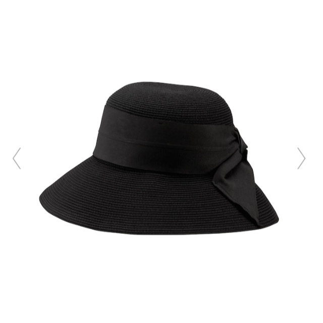 GU(ジーユー)の【取引中】【中古】GU 2020年　黒リボン　麦わら帽子（ザツザイハット）黒 レディースの帽子(麦わら帽子/ストローハット)の商品写真