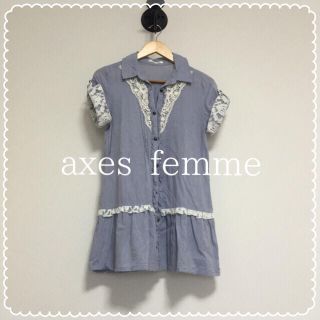 アクシーズファム(axes femme)のaxes シャツチュニックワンピ(ミニワンピース)