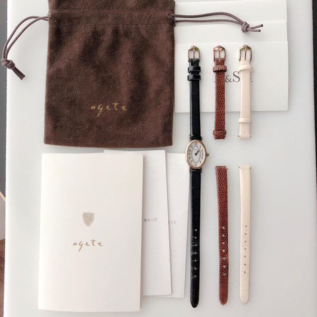 agete(アガット)のagete腕時計　替えベルト3本セット　稼働中 レディースのファッション小物(腕時計)の商品写真