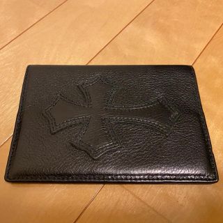 クロムハーツ(Chrome Hearts)の正規品 本物 クロムハーツ クロスパッチ付き レザー パスポートケース(長財布)