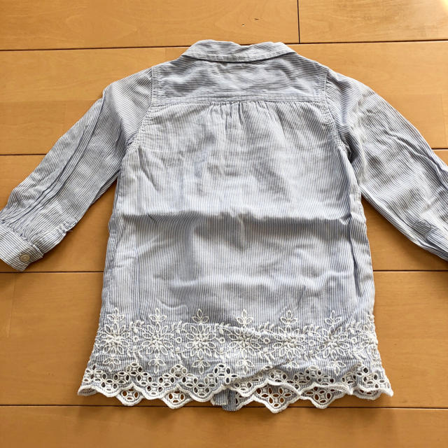 babyGAP(ベビーギャップ)のbaby Gap 水色ストライプ チュニック 90 キッズ/ベビー/マタニティのキッズ服女の子用(90cm~)(ワンピース)の商品写真