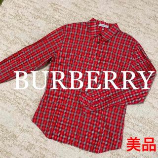 バーバリー(BURBERRY)の極美品　バーバリー　赤色　チェック柄　長袖　秋冬　シャツ(ブラウス)