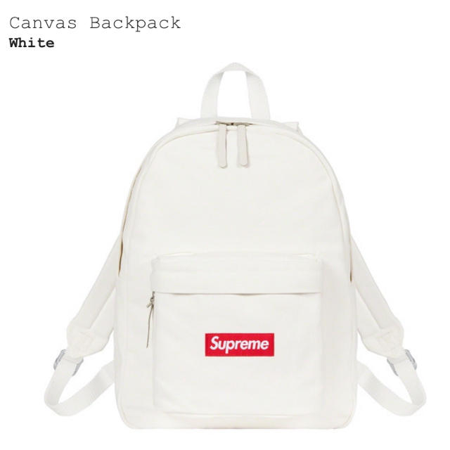 Supreme Canvas Backpack 白 20FWバッグ - バッグパック/リュック