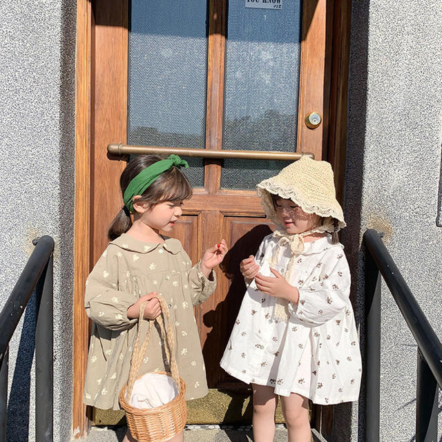 新品　丸襟ブラウス　ワンピース　女の子　花柄　チュニック キッズ/ベビー/マタニティのキッズ服女の子用(90cm~)(ワンピース)の商品写真