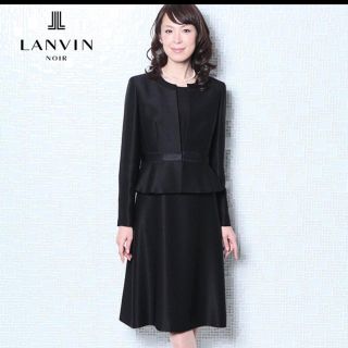 LANVIN - 13万ランバンノワール 38喪服フォーマルワンピースセットの