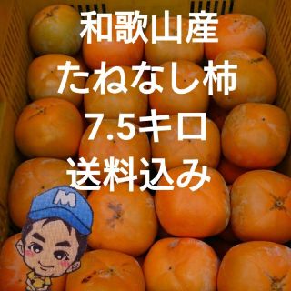 和歌山県産 まーくん家のたねなし柿 7.5キロ箱(フルーツ)