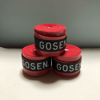 ゴーセン(GOSEN)のGOSENグリップテープ 赤3個(テニス)