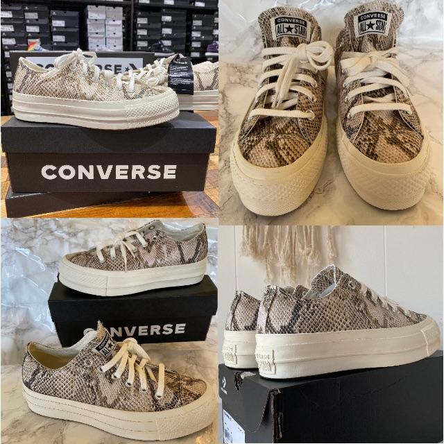 CONVERSE(コンバース)のコンバース Lift OX Egret スネーク 厚底 スニーカー 24.5cm レディースの靴/シューズ(スニーカー)の商品写真