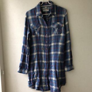 トゥデイフル(TODAYFUL)のcanal jean購入　ロングチェックシャツ　ブルー(Tシャツ(長袖/七分))