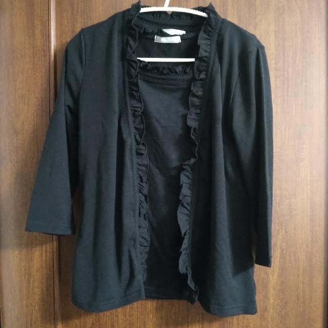 半袖7分袖セット　Mサイズ　黒　美品使用品　 レディースのトップス(カットソー(長袖/七分))の商品写真