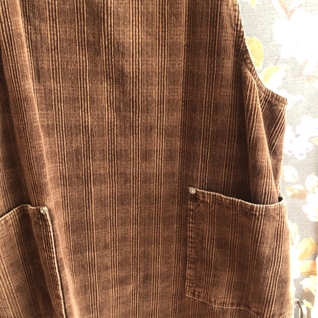 w closet(ダブルクローゼット)のブラウンチェック　コーデュロイのサロペットスカート レディースのワンピース(ひざ丈ワンピース)の商品写真