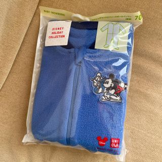 ユニクロ(UNIQLO)のUNIQLO ミッキー　Disney マイクロフリースオールインワン（長袖）(カバーオール)