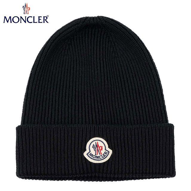 最新デザインの 43 - MONCLER MONCLER　男女兼用 ニット帽 ニットキャップ ブラック ニット帽/ビーニー