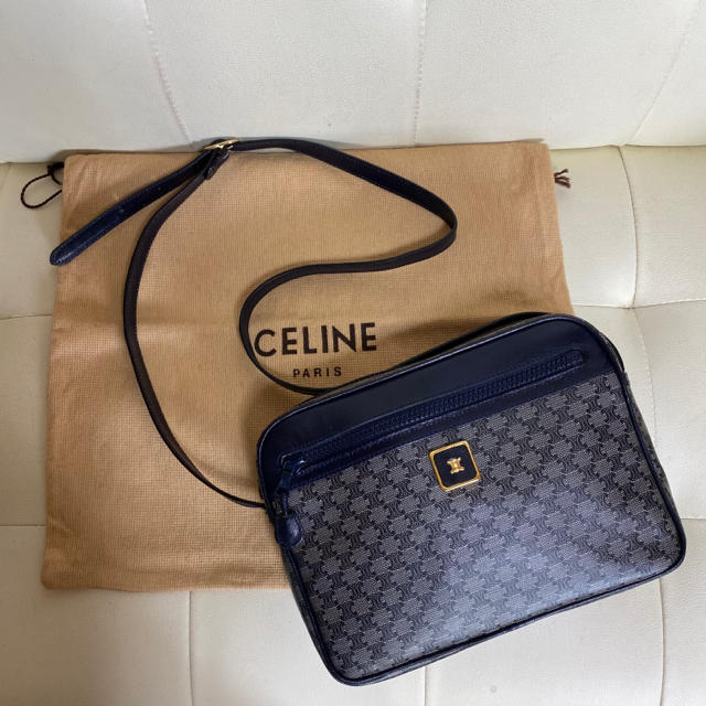 celine(セリーヌ)の美品　CELINE オールド　セリーヌ ブラゾン ショルダー　バッグ　ネイビー レディースのバッグ(ショルダーバッグ)の商品写真