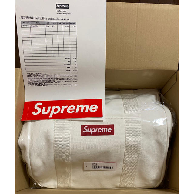 Supreme Canvas Tote White トート バッグ 白 | gellonautos.cl