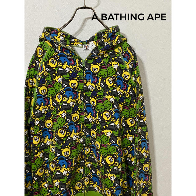 A BATHING APE マイロ 総柄 パーカー / Mサイズ サファリ