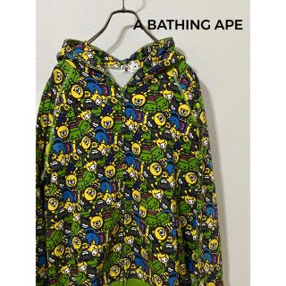 アベイシングエイプ(A BATHING APE)のA BATHING APE マイロ 総柄 パーカー / Mサイズ サファリ(パーカー)