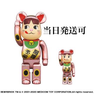 フジヤ(不二家)のBE@RBRICK 招き猫 ペコちゃん 桃金メッキ 100％ ＆ 400％(その他)