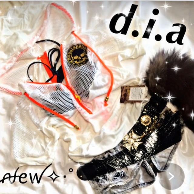 新品 レア d.i.a メッシュ Tシャツ 半袖 ホワイト