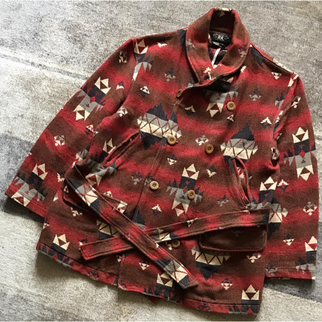 【内祝い】 90's 三ツ星タグ 初期の名作 - RRL RRL ラグジャケット コート ネイティブ柄 ピーコート